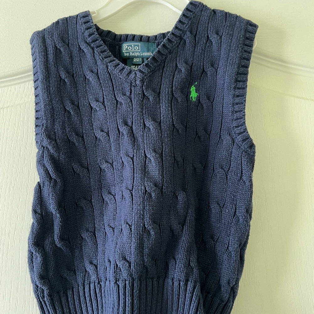 Polo by Ralph Lauren Navy Cable-Knit Sweater Vest